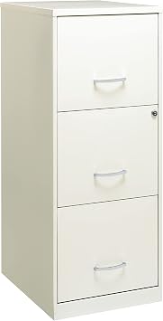 3 Drawer Vertical File Cabinet with Lock, Pearl White