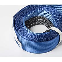 3" X 20', 6.5 Ton 3 Inch X 20 Ft. Polyester Tow Strap Rope 2 Loops 14,000lb Towing Recovery 3x20 by Alfa Wheels (Blue, 3in 20ft 3x20)