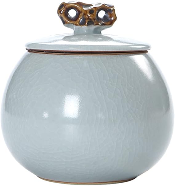 Tea Canister Ceramic Tea Caddy Sealed Tea Caddy Ru Kiln Tea Storage Tank Tieguanyin Pu'er Tea Caddy Tea Caddy