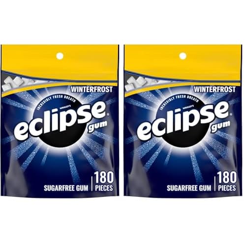 ECLIPSE Winterfrost Chewing Gum Sugar Free, Chewing Gum BulkPack, 8.8-Ounce 180 Piece Bag Pack of 2