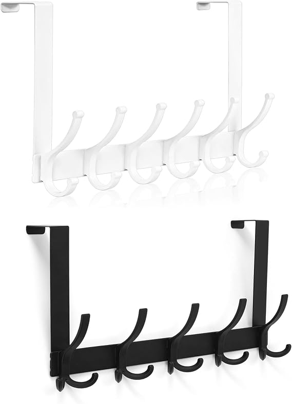 Optish Over The Door Hooks, Door Hanger Hooks for Hanging, Over The Door Towel Racks for Bathroom, Over The Door Hanger