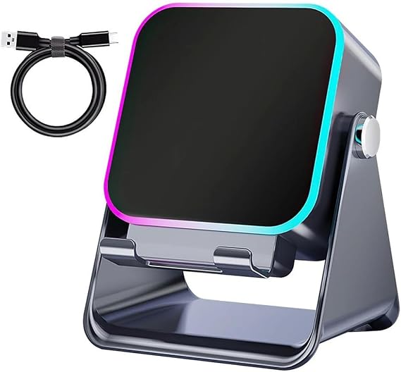 Wireless Induction Speaker, 5-in-1 Bluetooth Speaker With Phone Stand, Audio Station with Light, 360° Adjustable Holder for Tablet Phone