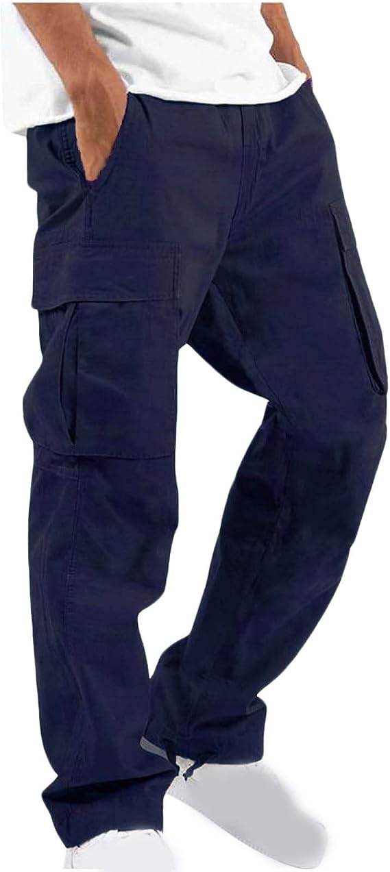 Cargo Pants Men Lightweight Outdoor Hiking Jogger Classic Fit Pant with Multi Pockets Activewear