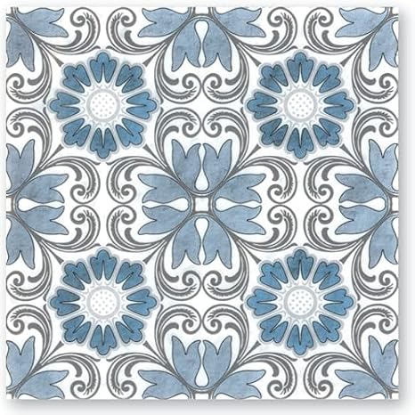 6x6 Manolo Collection Marble Tile for Wall and Floor with Blue Pattern (1)