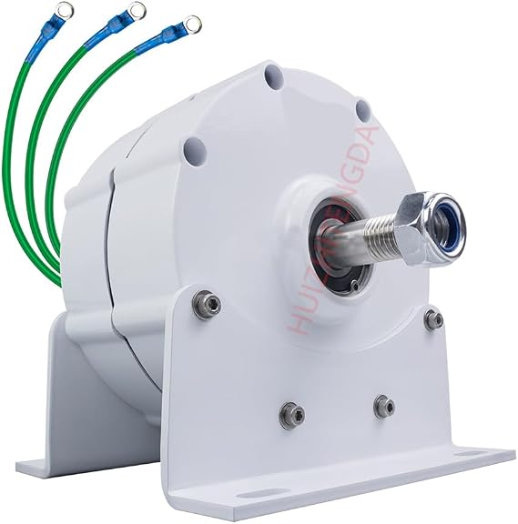8000W Three-Phase AC Synchronous Motor 220V 12V 24V 48V Permanent Magnet Generator High Efficienc Gearless Low RPM Permanent Magnet Electric Motor (with Base)