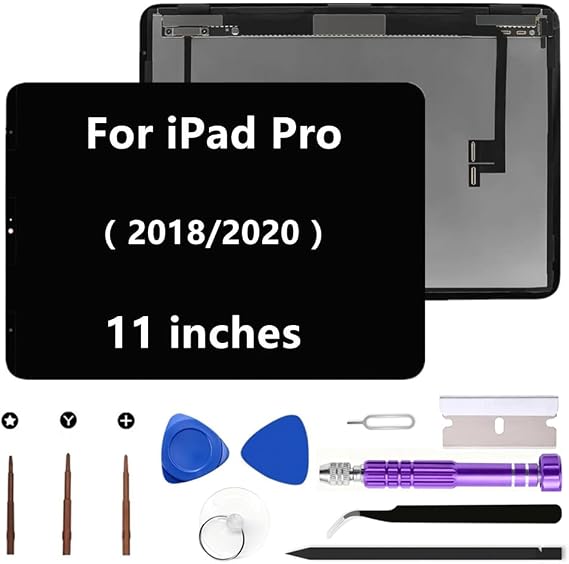 for iPad Pro 11 LCD Screen Replacement 1st Gen2018 A1980 A2013 A19342nd Gen2020 A2068 A2230 A2228 11 Display Touch Digitizer AssemblyBlackTools