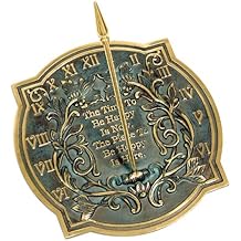 Rome 2303 Happiness Sundial, Solid Brass with Verdigris Highlights, 10-Inch Diameter