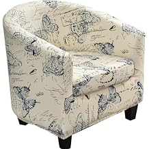 Club Chair Slipcover, Waterproof Breathable Armchair Slipcovers with Arms Printed Removable Protector Covers Machine Chair Slipcover for Living Room Home (A)