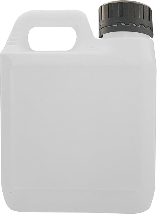 PSN HDPE 1 Litre Jerry Can Food-Grade Clear Plastic Water Tanks/Liquid Storage Container Bottles  With Tamper Evident Black Cap Available in 4 sizes 500ml- 5 Litre (Black, 1 Litre - (Pack of 4))