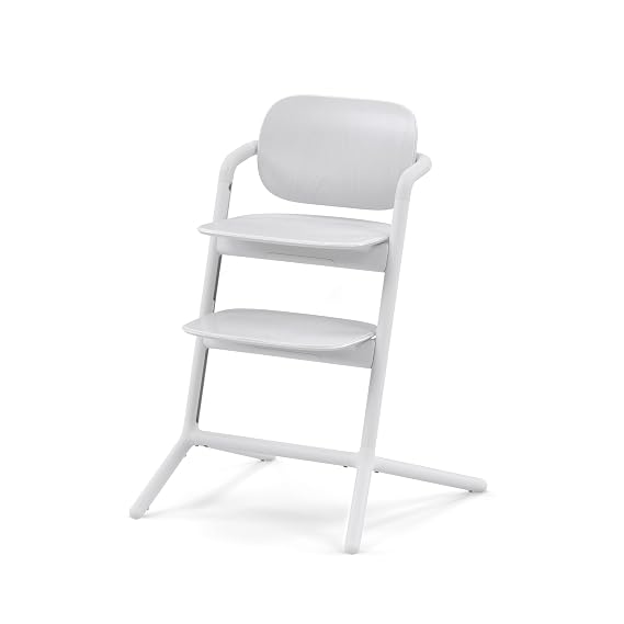 Cybex LEMO Toddler High Chair with Modern Design, Easy One Hand Depth and Height Adjustment, Anti-Top Wheels, and Easy Assembly, Convertible to Adult Chair All White
