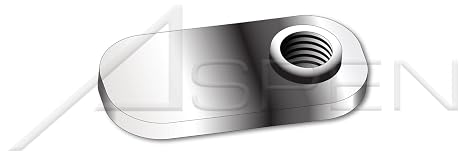 (1000 pcs) 3/8"-16, Weld Nuts, Spot Tab Type, Offset Hole, No Projections, Tab Base 1.125", Stainless Steel