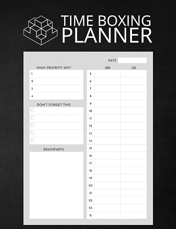 TimeBoxing Planner - Simple Time Management - Productivity Journal: 120 Days - A4