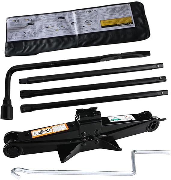 Spare Tire Tool Set+ 2 Tonne Scissor Jack and Wheel Wrench Tools Handle Lug Nut for GMC Chevrolet Silverado, OEM 22969377,20782708,22925285,20782706,22969370,15854614