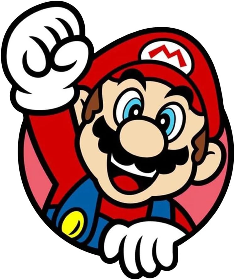 Super Mario Sticker Motor Araba Kask Laptop Çıkartması 11x9 cm Renkli, qa4209548170