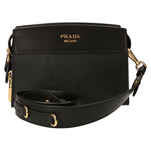 Prada Black Leather Clutch Bag With Shoulder Strap 1bh043 Waist bag