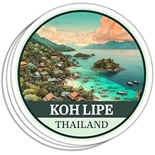 KOH Lipe Thailand Sticker, KOH Lipe Thailand Souvenir Gift for Tourist, Travel Decoration, Luggage Travel Destination Sticker