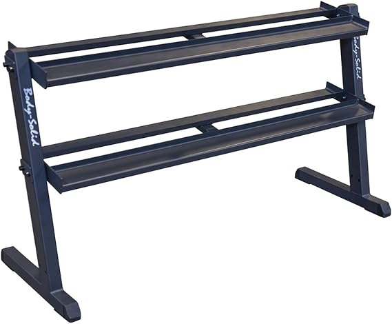 Body-Solid (GDR60B) 2-Tier Dumbbell Rack Stand Only, Heavy-Duty Dumbell Weight Storage Racks for Hand Weights, Home Gym Organizer Can Hold 5-50 lbs. Dumbbells | Heavy Duty Dumbell Weight Storage Racks for Hand Weights. Home Gym Organizer Can Hold 5-50 lb. Dumbbells.