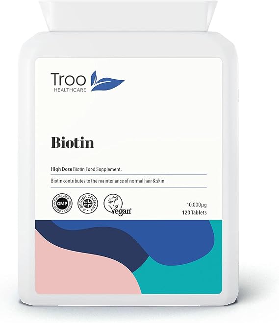 Troo Health Care Biotin 10000µg Supplement - 120 High Strength 10000 mcg