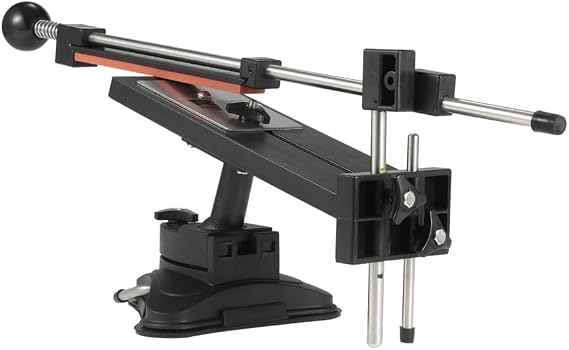 Professional Knife Sharpening System with Adjustable Angle Guide, Suction Base, and 4 Whetstones (120/320/600/1500 Grit), for Kitchen and Outdoor Knives