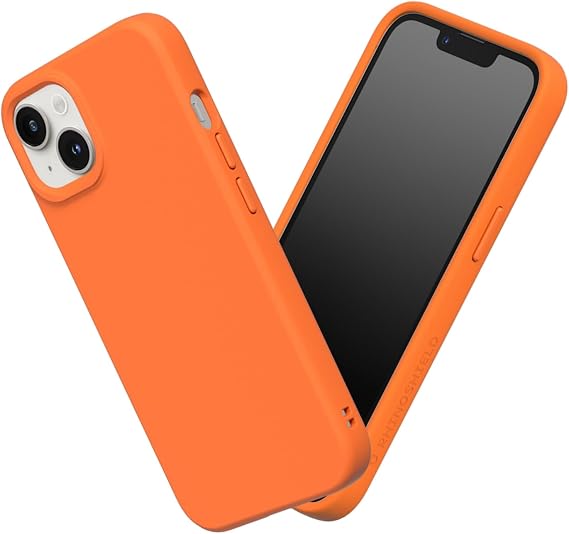 RhinoShield SolidSuit Phone Case for iPhone 14 / iPhone 13 Neon Orange | Military Grade Drop Protection, Classic Design, Slim Profile, Minimal Style