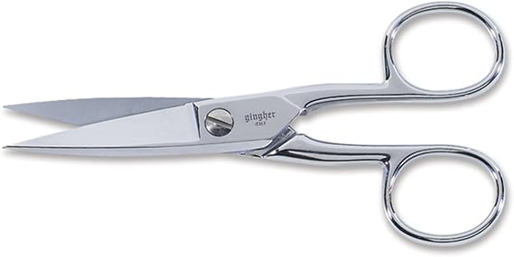 Gingher Craft Scissors with Protective Sheath - 5" Knife Edge Scissors for Fabric, Thread, and Needlework Yarn Cutting - Silver