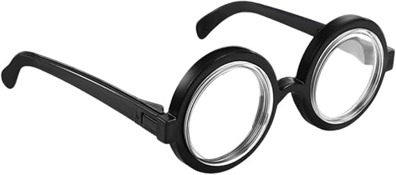 Wizard Round Glasses,Retro Wizard Glasses,Black Nerd Glass,Funny Glass Fancy Dress Costume Eyewear,for Dressup, Adults & Kids Halloween Costume Party