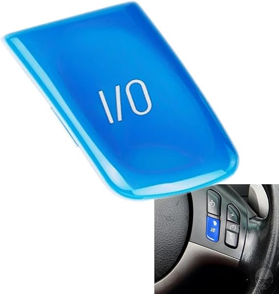Car Steering Wheel Control Switch Button Cover Replacement for M3 E46 1998-2004 Movement Mode IO Button Trim Cap(Blue)