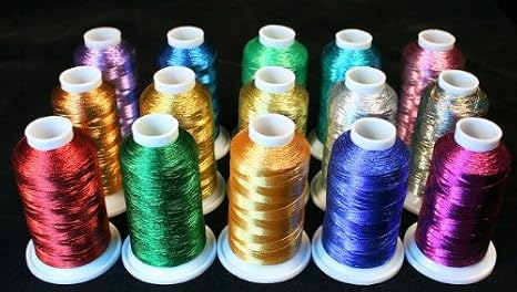New ThreadNanny 15 Metallic Machine Embroidery Threads Cones