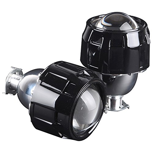 Astra Depot 2pcs Mini 2.5 LHD H1 Bi-xenon HID Projector Lens  Black Shroud HiLo Headlight Custom Headlamp H4 H7 H11 9005 9006 9007 H13
