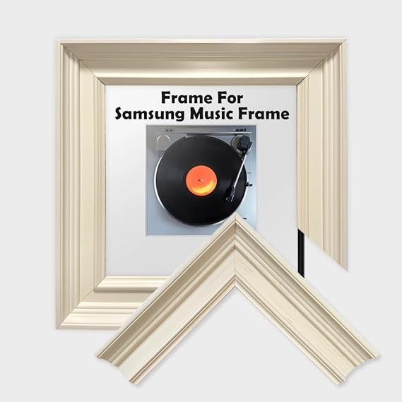 Off-white Bezel Frame for The Samsung Music Frame (HW-LS60D), For Wall-Mounted Samsung Soundbar Only (Minimalist Line Ivory White)