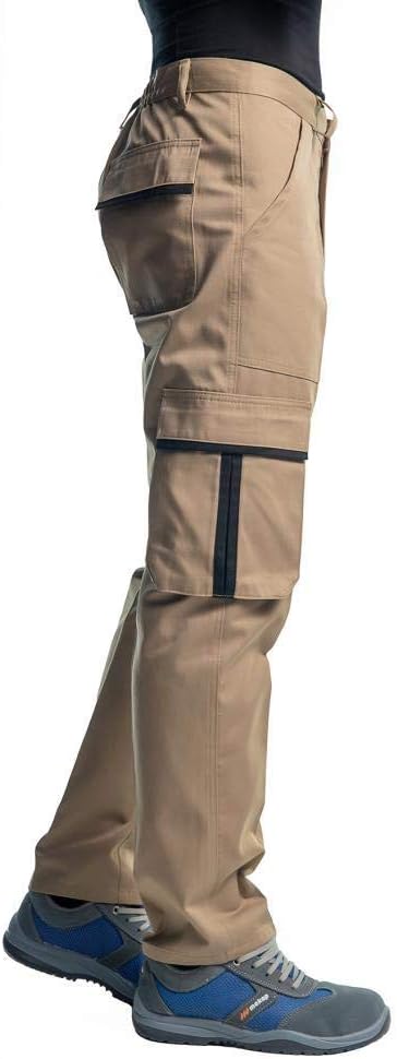ensel, Work Trousers, Beige-Black, Commando Pocket -54E457