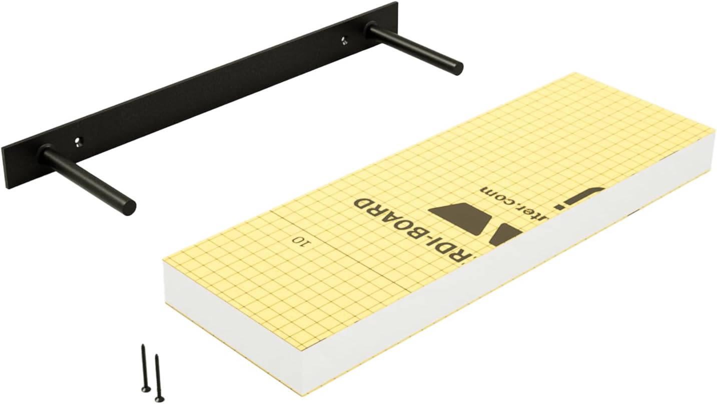 The Original 8 in. x 24 in. Ready-to-Tile Free Floating Shelf with Orange XPS Board