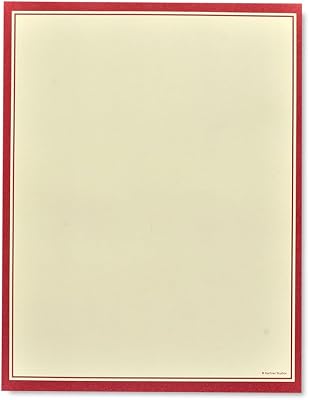 Gartner Studios Red Border Stationery Paper - 100 Count, 78466