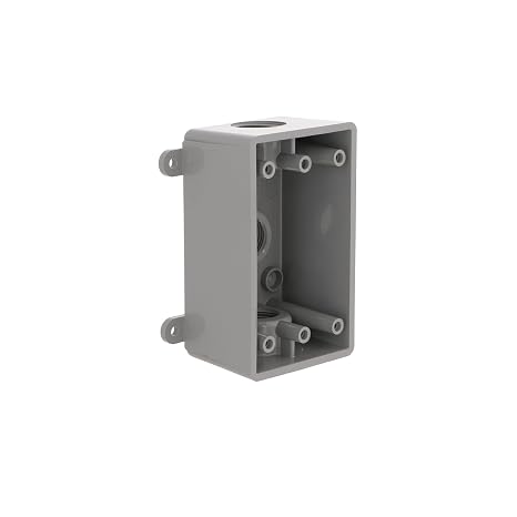BELL 1-Gang Weatherproof Box, Three 1/2 or 3/4 in. Threaded Outlets, Gray