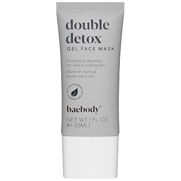 Baebody Double Detox Mud Mask Charcoal Pore Mask, Purifying Charcoal Face Mask, Women/Mens Blackhead Remover Mask, Acne Face Mask, Pore Cleansing Mask