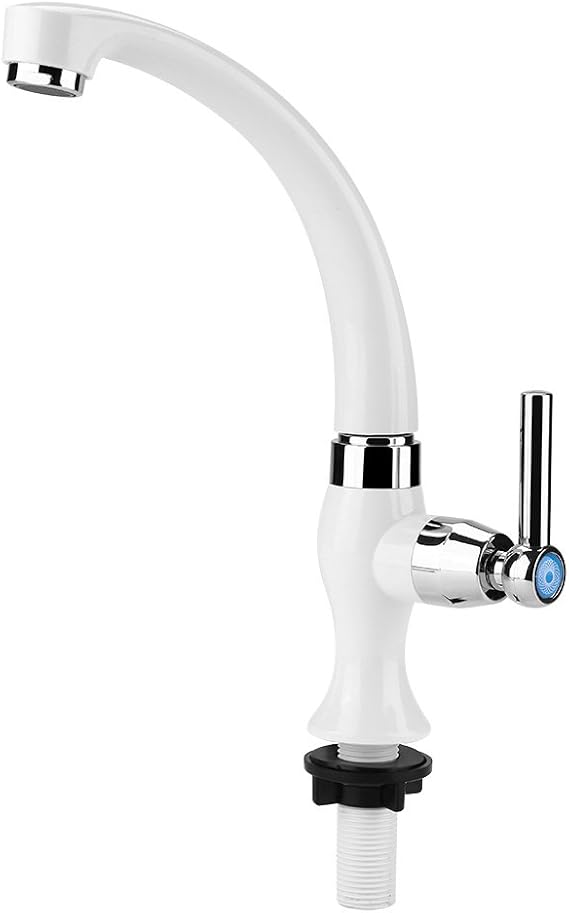 Water Tap One Tube Bathroom Faucet,ABS Plastic Single Cold Faucet Water Tap for Kitchen Sink Bathroom Basin Bathtub Mop Pool G1/2(Straight Handle,)