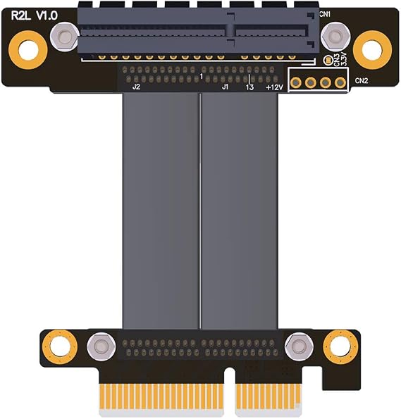 PCIe 3.0 x4 Extension Cable 32G/BPS PCI Express 4X Graphic SSD RAID Extender Conversion Riser Card Vertical 90 R22SL(5CM)