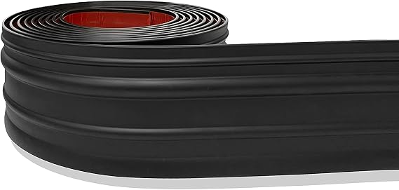 PRO FLEX Decor Black Vinyl Wall Base, 6 inchx40 ft - Wall Base Trim with Super Strong Peel and Stick Adhesive Back - Flexible Self Stick Vinyl Wall Base - Easy Install Vinyl Floor Base with Toe