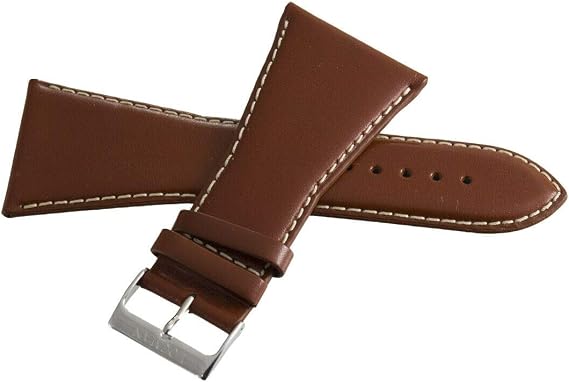Locman Men's 38mm Brown Leather Watch Band Strap with Silver Buckle