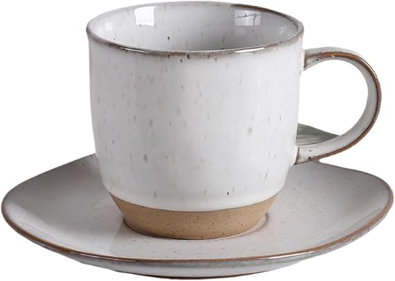 Ceramic Mug Retro Coffee Cup, High-end And Exquisite Cup Saucer Set, Beautiful Afternoon Tea Cup-white-180ml