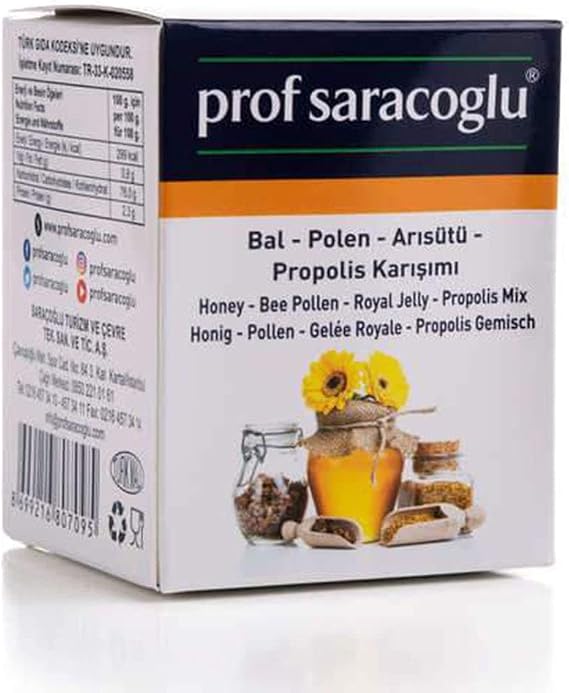 Prof Saracoglu Bal-Polen-Arısütü-Propolis Karışımı 240g