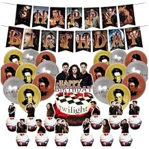 Twilight Movie Birthday Party Supplies - Twilight Movie Party Decorations Includes Banner, Cake Topper, 24 Cupcake Toppers, 18 Balloons
