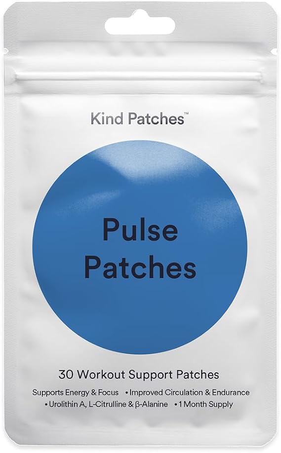 Kind Patches Pulse Patches | Workout, Energy & Focus Support | 30 Vegan Patches | 1 Month Supply