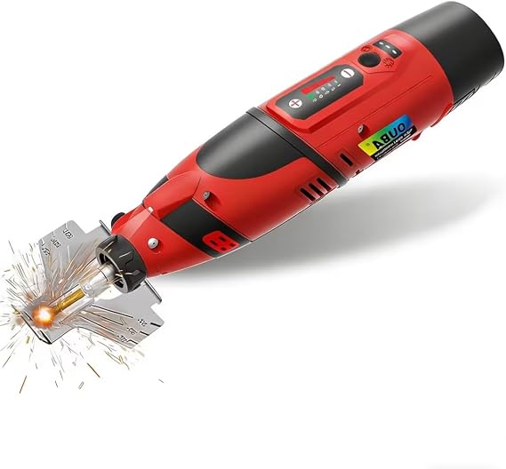 OUBA Cordless Chainsaw Sharpener with 12v Battery,  with Electric Chainsaw Sharpener Tool with 54 PCS Sharpener Accessories, Chainsaw Chain Sharpener with Titanium Plated Diamond Bits