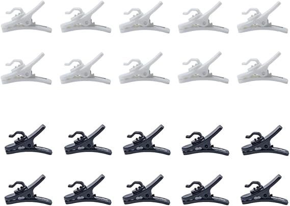20 Pack Lavalier Microphone Wire Clips Replacement Lavalier Lapel Microphone Clip Collar Clamp for Wearable Microphone Wireless Transmitter Omnidirectional Mini Lapel Mic Car Assembly Mic