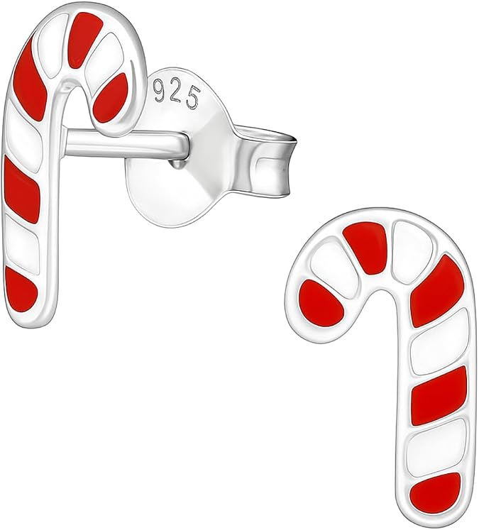 925 Sterling Silver Stud Earrings Christmas-Themed Very Tiny Ear Stackable Jewelry