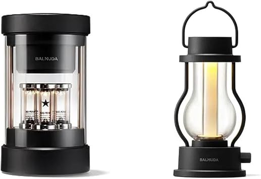 BALMUDA Combo Pack in Black | The Speaker & The Lantern | Rechargeable Portable Bluetooth Speaker & Rechargeable LED Lantern