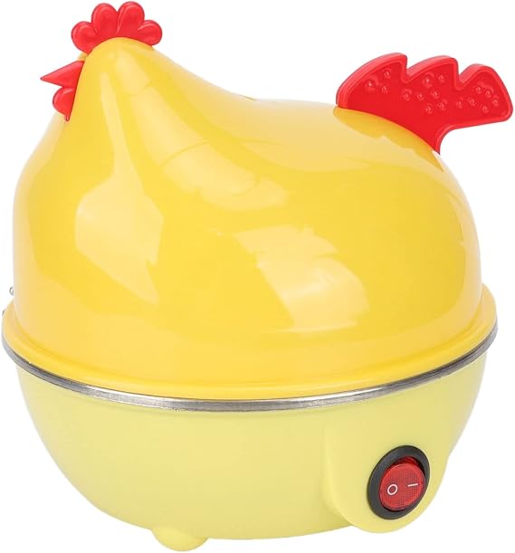 Electric Egg Cooker, 7 Egg Capacity Chicken Shape Rapid Egg Cooker with Auto Shut Off Feature for Eggs Vegetable Sandwiches