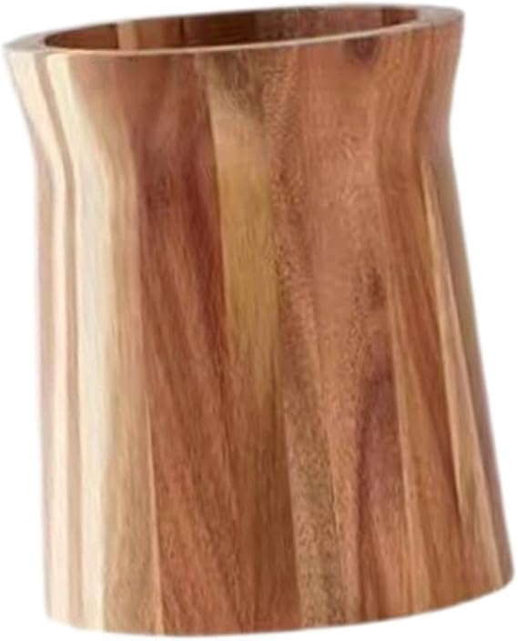 Utensil Holder Rotatable Acacia Wood Kitchen Accessory Container Rotatable Storage Container Wooden Utensils Storage Container with Rotating Plate for, large