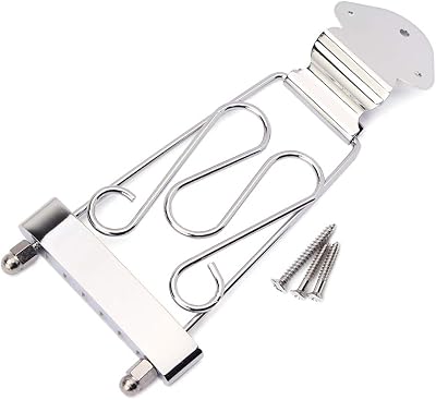 Alnicov 6 String Electric Guita Tailpiece with Wired Frame Hollow Semi Hollow Electric Guitar Chrome
